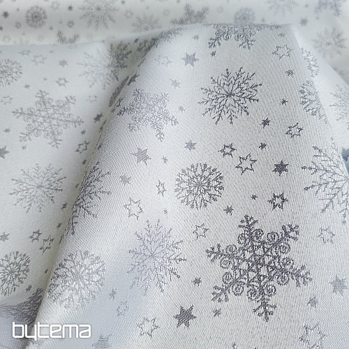 Dekorativer, einfarbiger Stoff FLAKES MIX GRAU