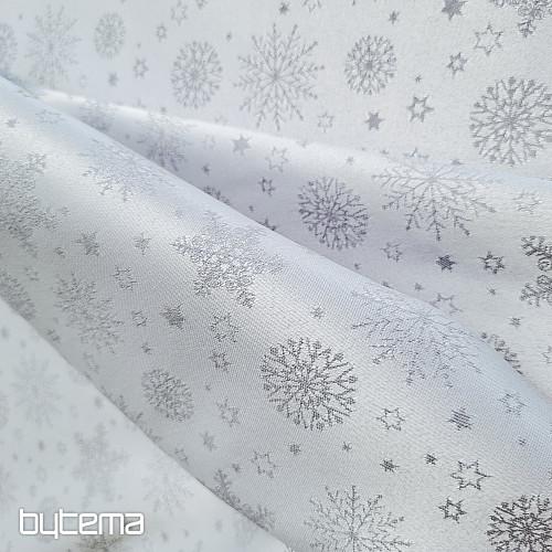 Dekorativer, einfarbiger Stoff FLAKES MIX GRAU