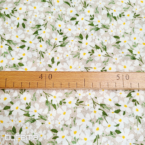 Dekorativer Stoff WEISSE BLUMEN