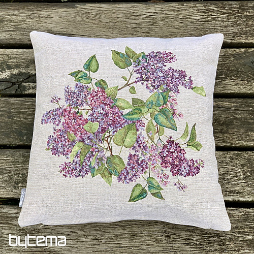 Kissenbezug mit Wandteppichmuster, lila in der Mitte