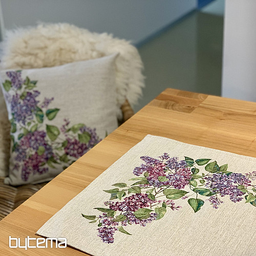 Kissenbezug aus Wandteppich, Lila, links