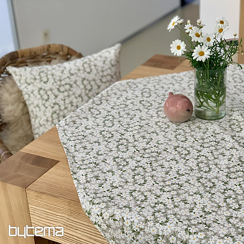 Tischdecke und Schal WEISSE BLUMEN