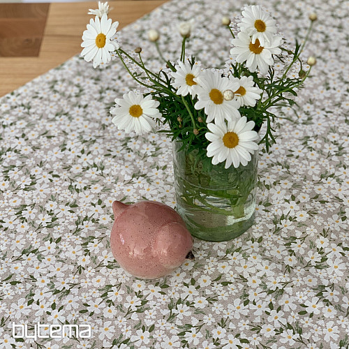Tischdecke und Schal WEISSE BLUMEN