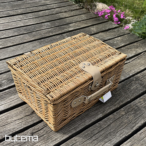 Picknickkorb GARTEN beige kariert für 4 Personen