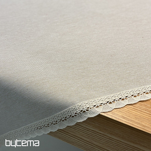 Wandteppich-Tischdecke und Schal NATUR MIT SPITZE
