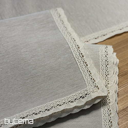 Wandteppich-Tischdecke und Schal NATUR MIT SPITZE