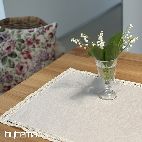 Wandteppich-Tischdecke und Schal NATUR MIT SPITZE