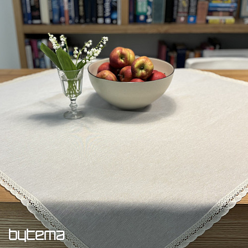 Wandteppich-Tischdecke und Schal NATUR MIT SPITZE
