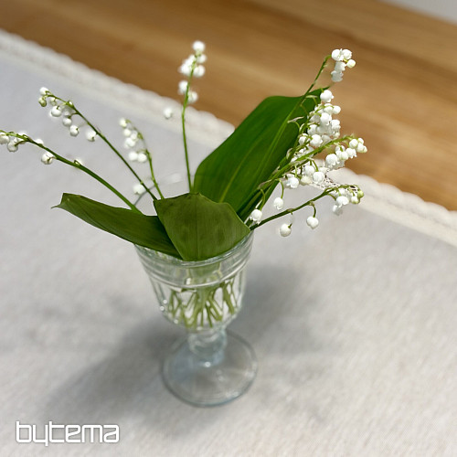 Wandteppich-Tischdecke und Schal NATUR MIT SPITZE