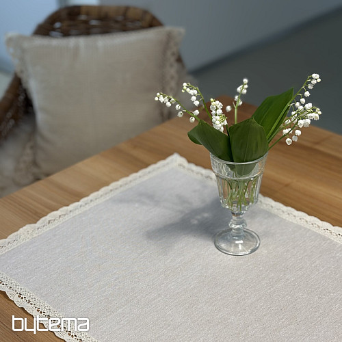 Wandteppich-Tischdecke und Schal NATUR MIT SPITZE