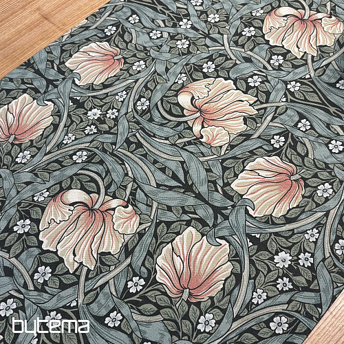 Tischdecke und Schal GOLDENE BLUMEN