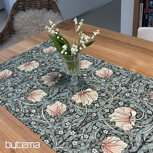 Tischdecke und Schal GOLDENE BLUMEN
