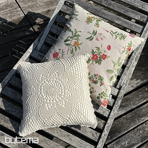 Dekorative Spitzenabdeckung BLUME beige