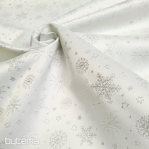 Dekorativer Teflonstoff FLAKES COPO LUREX silber