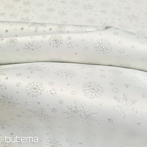 Dekorativer Teflonstoff FLAKES COPO LUREX silber