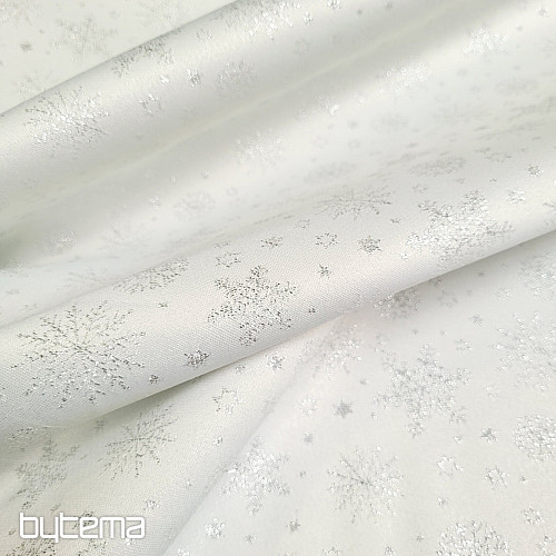 Dekorativer Teflonstoff FLAKES COPO LUREX silber