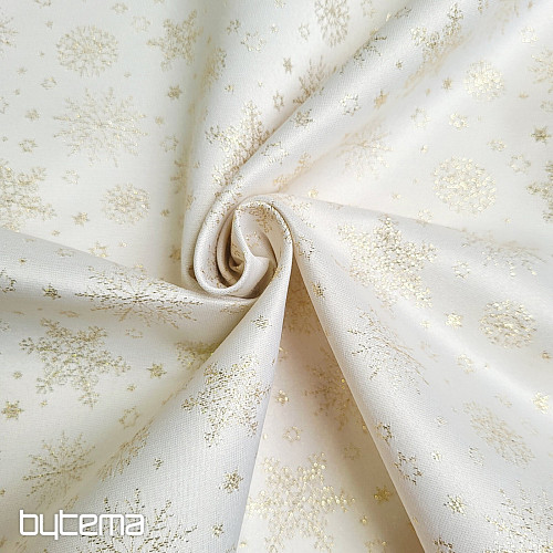 Dekorativer Teflonstoff FLAKES COPO LUREX gold