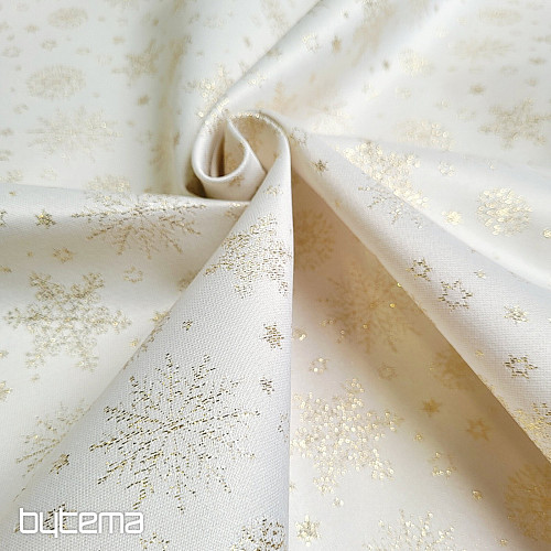 Dekorativer Teflonstoff FLAKES COPO LUREX gold