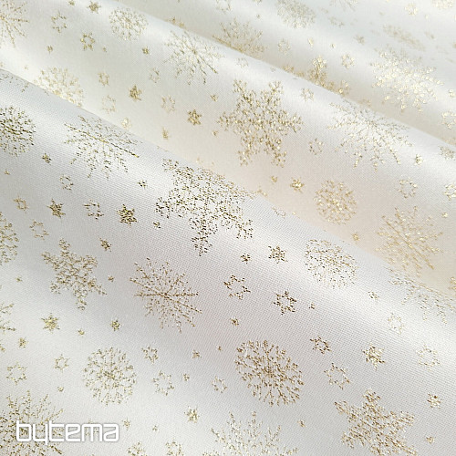 Dekorativer Teflonstoff FLAKES COPO LUREX gold