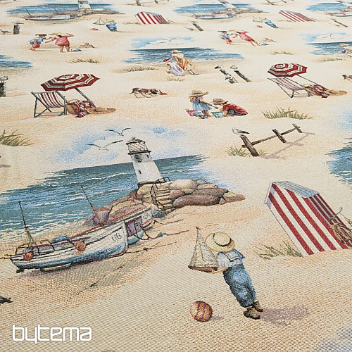 Wandteppichstoff KINDER AM STRAND
