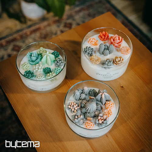 Duftkerze „Wüstenblume“ mit Kakteen