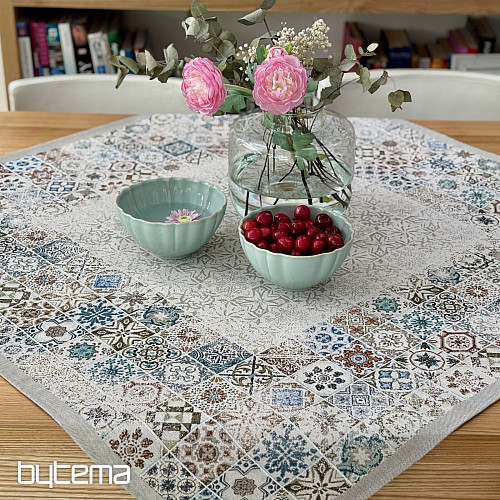 Wandteppich-Tischdecke und Schal, Vintage-Mosaik
