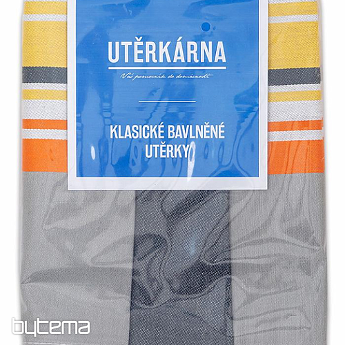 Jacquard-Geschirrtücher, gemischt in Grau-Orange