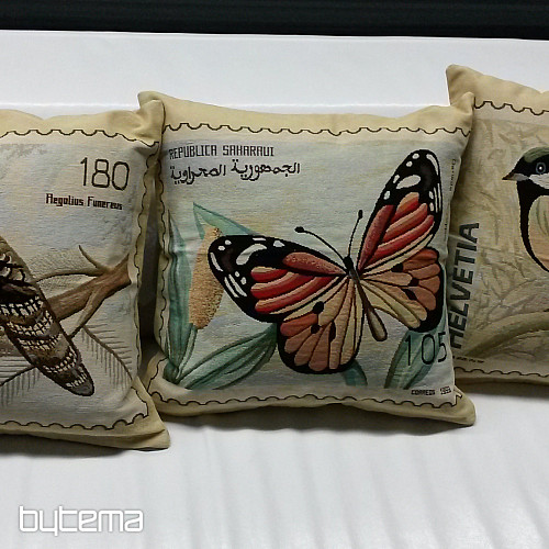 Dekorativer Kissenbezug POST STAMP VÖGEL