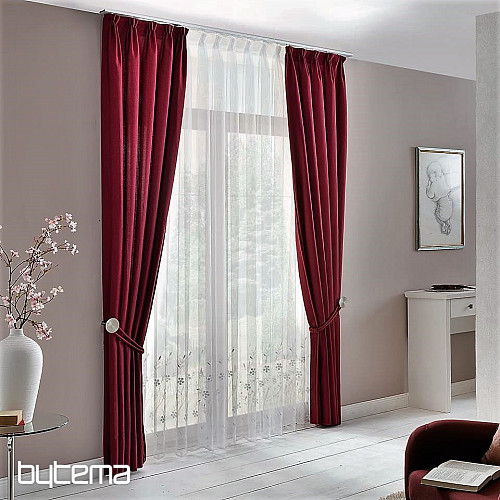 Moderne bestickte Gardine GERSTER 11443 white/beige