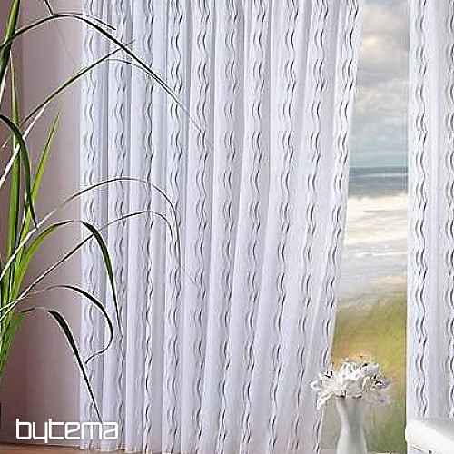Voile-Gardine Gerster mit der grauen Stickerei 195/0810