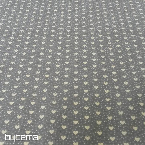 Baumwollstoff MINI HERZ 05 Graukombination