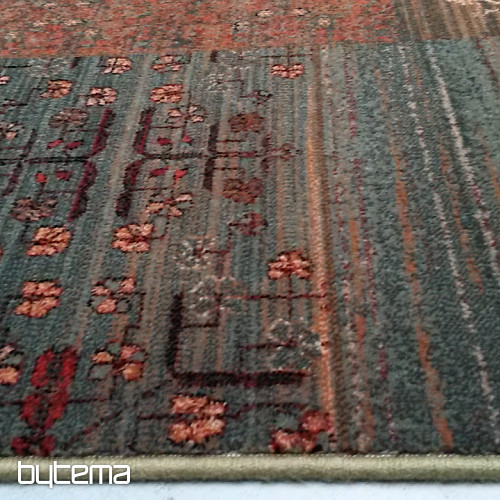Luxus-Wollteppich ROYAL PATCHWORK grün