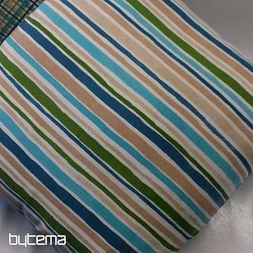 Deko-Kissenbezug EUGEN STRIP türkis-braun