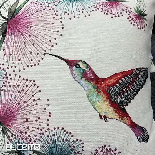 Gobelin-Kissenbezug KOLIBRI LILA BLUME