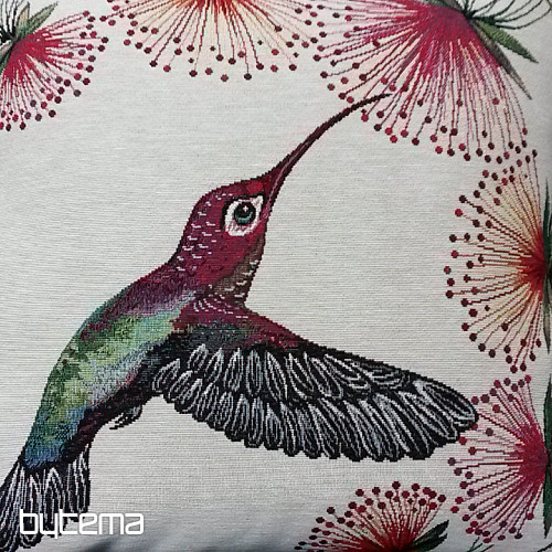Gobelin-Kissenbezug KOLIBRI ROTE BLUME