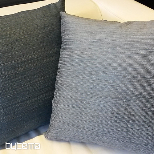 Chenille-Kissenbezug ELIA blau-grau