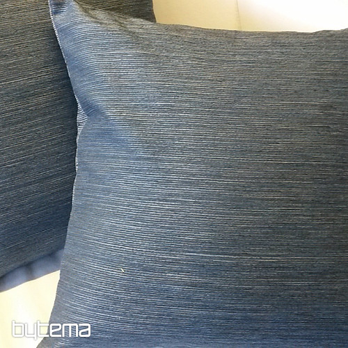 Chenille-Kissenbezug ELIA blau-grau