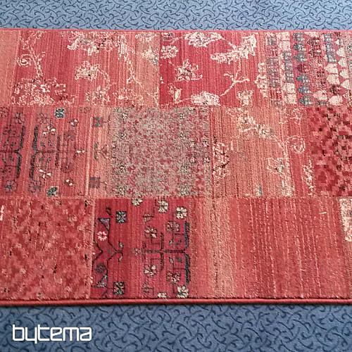 Luxus-Läufer aus Wolle ROYAL PATCHWORK rot
