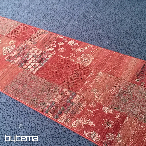 Luxus-Läufer aus Wolle ROYAL PATCHWORK rot