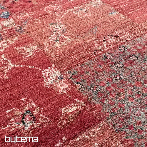 Luxus-Läufer aus Wolle ROYAL PATCHWORK rot