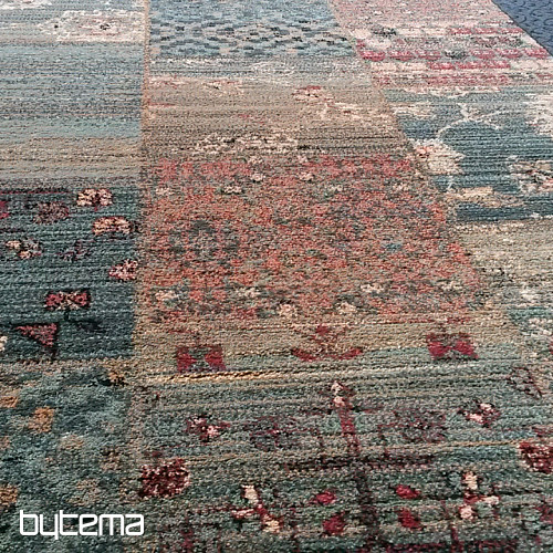 Luxus-Läufer aus Wolle ROYAL PATCHWORK grün