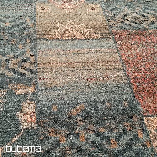 Luxus-Läufer aus Wolle ROYAL PATCHWORK grün