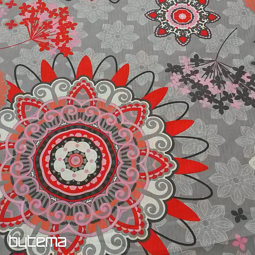 Dekorationsstoff MANDALA gross grau