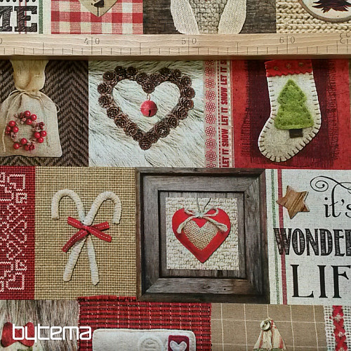 Dekorationsstoff WEIHNACHTEN Digitaldruck 3D