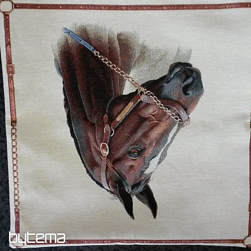 Groß gobelin-Kissenbezug HORSE brown