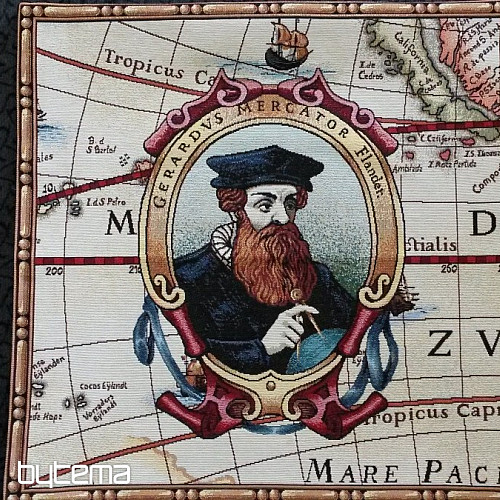 Großer GERHARD MERCATOR Gobelin-Kissenbezug