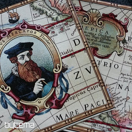Großer GERHARD MERCATOR Gobelin-Kissenbezug