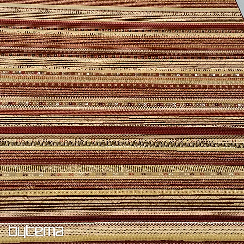 Moderne exklusive Teppiche ETNO NOBLES Streifen rot