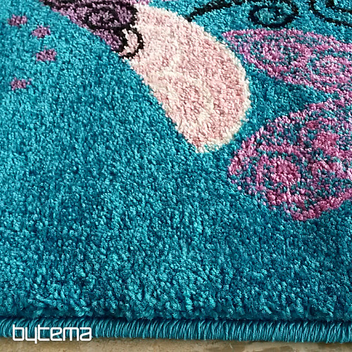 Kinderteppich BELLA Schmetterlinge türkis