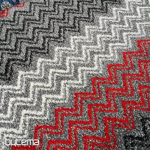 Moderner Teppich ZIG ZAG rot